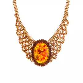 Колье "Янтарные кружева"
