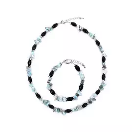 Комплект (бусы+браслет) "Роскошь самоцветов"