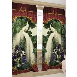 Комплект штор «Символ счастья» (бордо) + тюль в подарок!