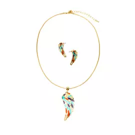 Комплект (колье,серьги) "Цветочный рисунок"