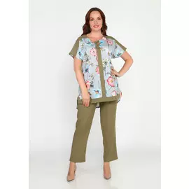 Костюм:брюки и туника с удлиненной спинкой