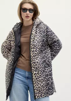 Куртка с анималистическим принтом и капюшоном