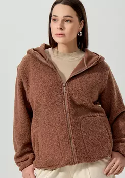 Куртка в стиле тедди с капюшоном