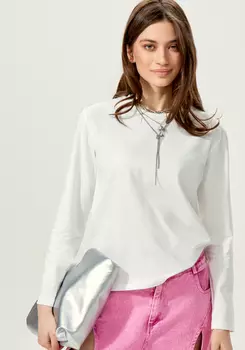 Лонгслив с круглым воротом из хлопка