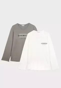 Лонгсливы с лаконичным принтом, 2 шт.