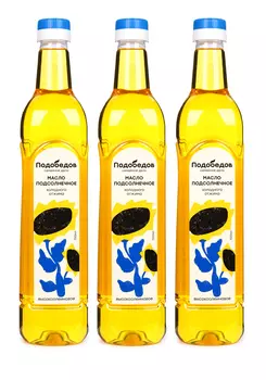 Масло подсолнечное нерафинированное, 3 шт.