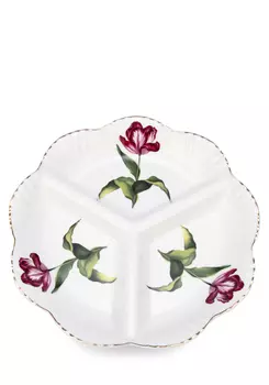 Менажница фарфоровая "Розовый тюльпан"