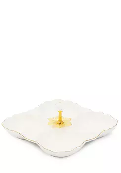 Менажница из фарфора "Золотой цветок"