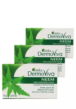 Мыло Vatika с экстрактом дерева ним, 3 шт.