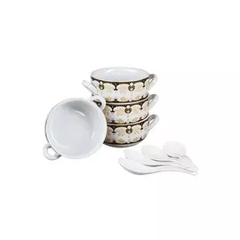 Набор бульонниц с ложками, 4 шт.