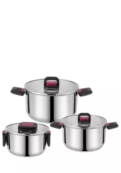 Набор кастрюль со складными ручками, 3 шт.