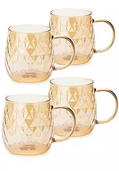 Набор кружек из стекла, 4 шт.