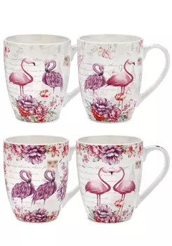 Набор кружек "Розовый фламинго", 4 шт.