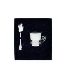 Набор серебряный (чашка,ложка)" Богема" + футляр