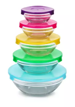 Набор стеклянных контейнеров с крышками 5 шт