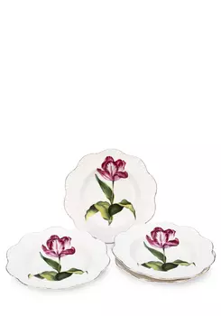 Набор тарелок суповых "Розовый тюльпан" 4 шт.