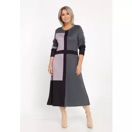 Платье А-силуэта в стиле колор блок