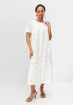 Платье ажурное с воланом