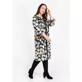 Платье бархатное с цветочным рисунком