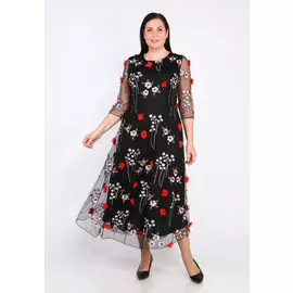 Платье длинное с вышивкой Нальдо