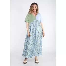 Платье из комбинации тканей