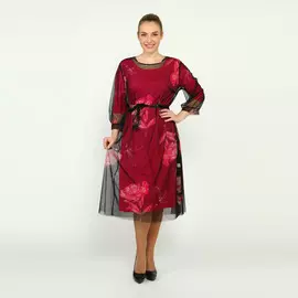 Платье из шифона с рисунком "Цветы"