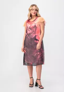 Платье из шифона с рукавами-крылышками