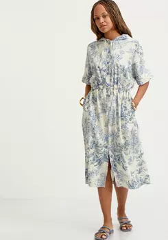 Платье изо льна с капюшоном