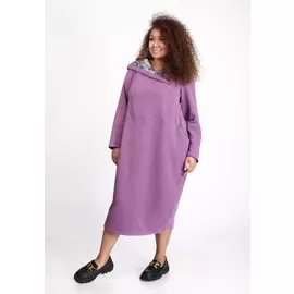 Платье комбинированное с капюшоном