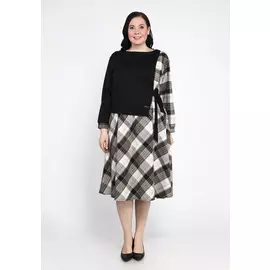 Платье комбинированное в клетку