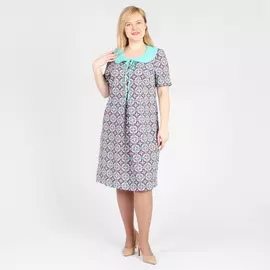 Платье-миди c цветочным принтом и накладным воротником