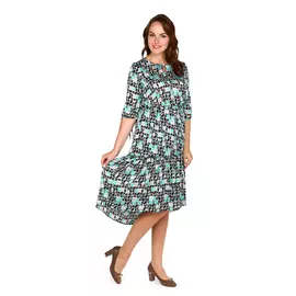 Платье-миди с принтом и вырезом "капля"