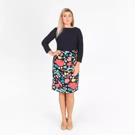 Платье на молнии с контрастным верхом