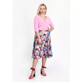 Платье на молнии с яркой юбкой