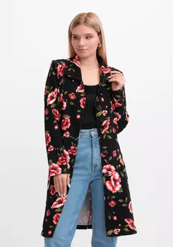 Платье на поясе с ярким принтом