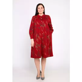 Платье на пуговицах с воротником «стойка»