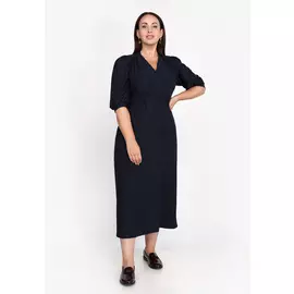 Платье на запах приталенное с пуговицами