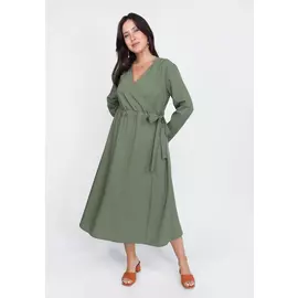 Платье на запах с кулиской на талии
