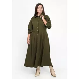 Платье однотонное на пуговицах