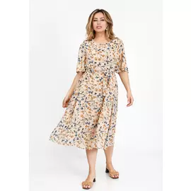 Платье полуприлегающего силуэта под пояс