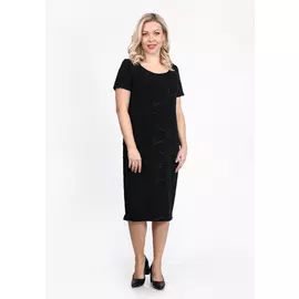 Платье прямого силуэта с фактурной отделкой