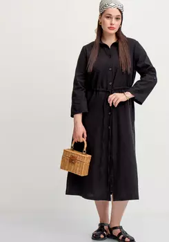 Платье-рубашка изо льна