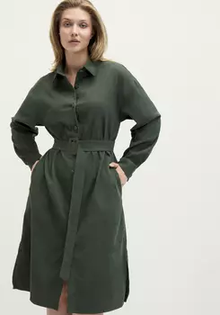 Платье-рубашка с отложным воротом