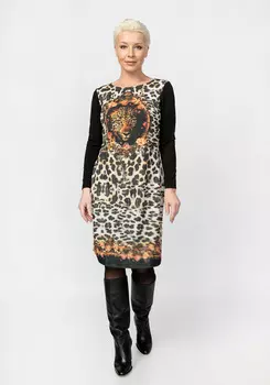 Платье с анималистическим принтом "Лео"