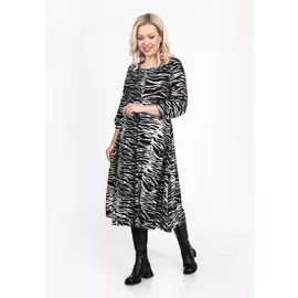 Платье с анималистическим принтом "металлик"