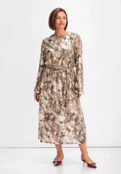 Платье с цветочным принтом и напылением