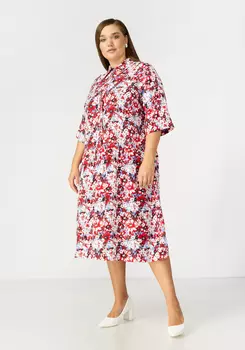 Платье с цветочным принтом и рукавом