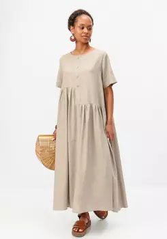 Платье с декоративной планкой и пуговицами