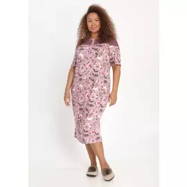 Платье с карманами прямого силуэта на кокетке