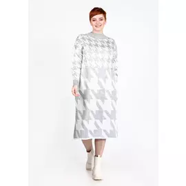 Платье с крупным рисунком «пье-де-пуль»